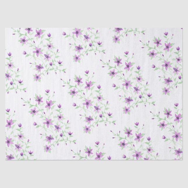 Papel De Seda Flores moradas en el vino (Anverso)