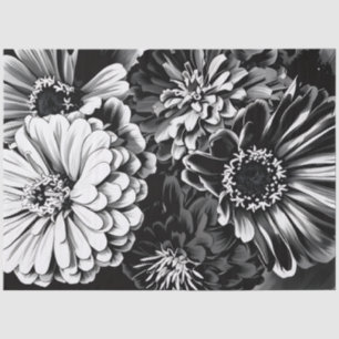 Papel de seda flores negras y blancas