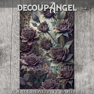 Papel De Seda Flores para ángeles góticos #1 - Decoupage -
