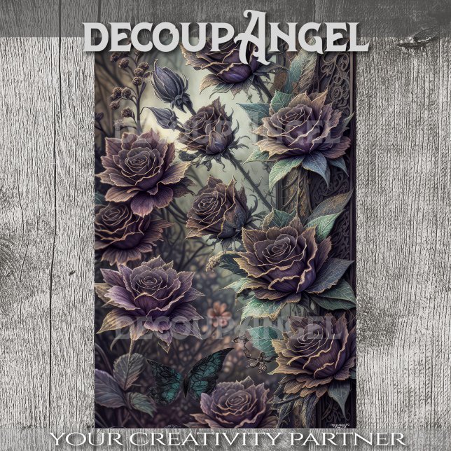 Papel De Seda Flores para ángeles góticos #1 - Decoupage - (Subido por el creador)
