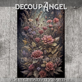 Papel De Seda Flores para ángeles góticos #2 - Decoupage -