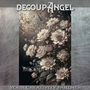 Papel De Seda Flores para ángeles góticos #5 - Decoupage -