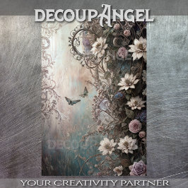 Papel De Seda Flores para ángeles góticos #6 - Decoupage -