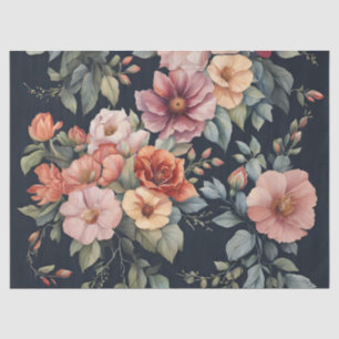 Papel De Seda Flores Pastel en la desconexión de fondo oscuro