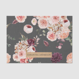 Papel De Seda Flores pasteles modernas y regalo personalizado de