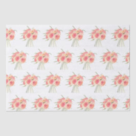 Papel De Seda Flores peónicas pastel boda rústico acuarela