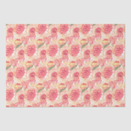 Papel De Seda Flores peónicas pastel boda rústico acuarela