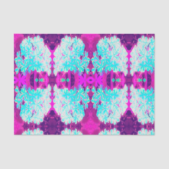 Papel De Seda Flores Phlox de hierbabuena con hierbabuena azul d (Anverso)