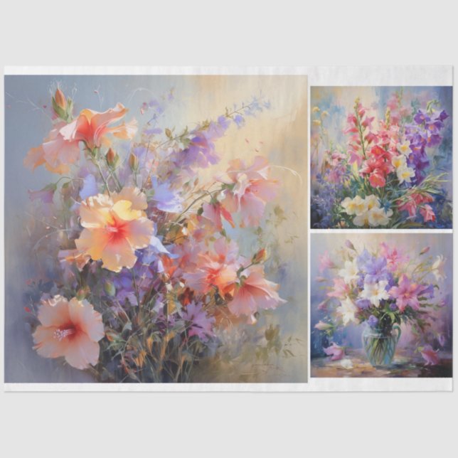 Papel De Seda Flores pintadas (Anverso)