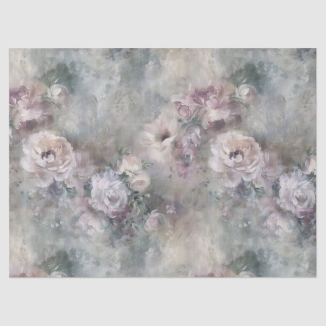 Papel De Seda Flores pintadas decoupage shabby chic victorianas (Anverso)