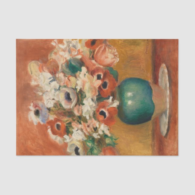 Papel De Seda Flores por August Renoir, arte (Anverso)