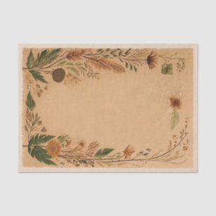 Papel De Seda Flores Prensadas de Melocotón de Terracota Boho