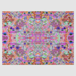 Papel De Seda Flores psicodélicas de jardín verde de cal y rosa 