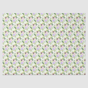 Papel De Seda Flores púrpuras de primavera con follaje