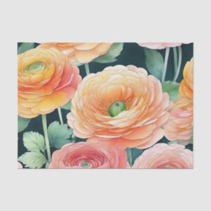 Papel De Seda Flores Ranunculus Delicadas