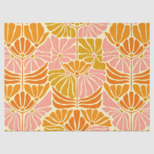 Papel De Seda Flores retro coloridas