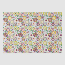 Papel De Seda Flores Retro Groovy