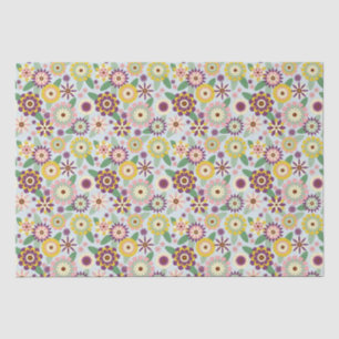 Papel De Seda Flores Retro Groovy