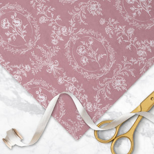 Papel De Seda Flores Rococó Antiguas Patrón Floral