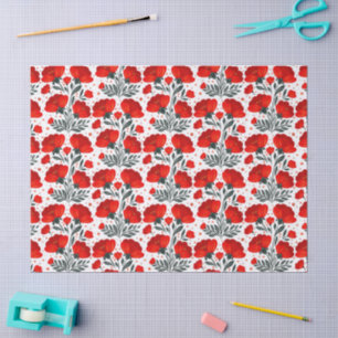 Papel De Seda Flores rojas
