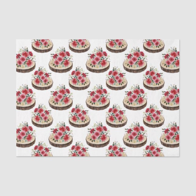 Papel De Seda Flores Rojas (Diseño 36 Serie Roja) (Anverso)