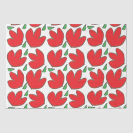 Papel De Seda Flores Rojas Estampado Floral