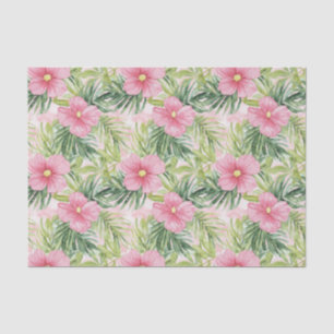 Papel De Seda Flores rosa tropical