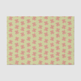 Papel De Seda Flores rosadas Bonito de punto de polka verde clar