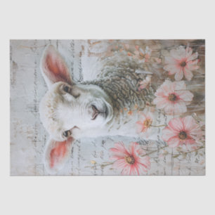 Papel De Seda Flores rosadas de corderito bonito guion decoupage