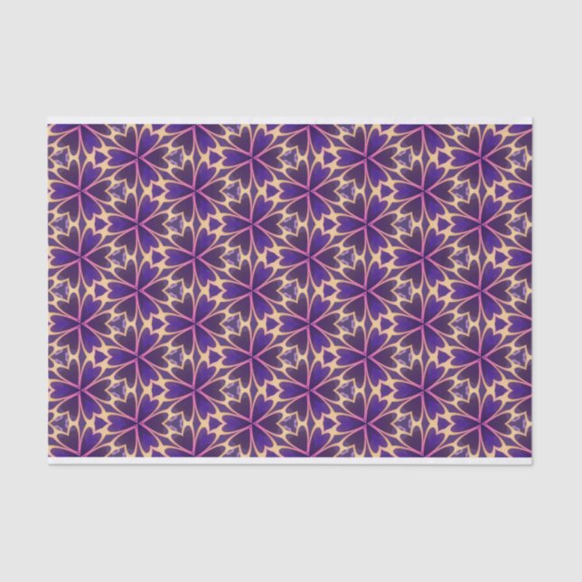 Papel De Seda Flores rosadas de oro abstractas (Anverso)