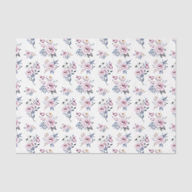 Papel De Seda Flores Rosadas (Diseño 22 Serie Rosa) (Anverso)