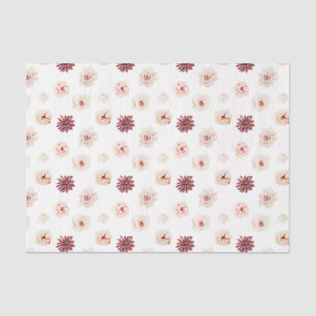 Papel De Seda Flores Rosadas (Diseño 25 Serie Rosa) (Anverso)