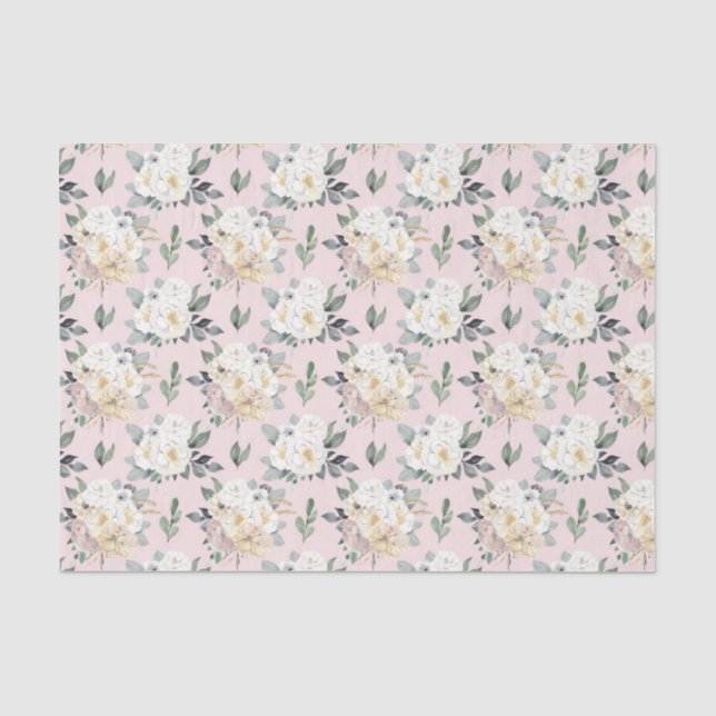 Papel De Seda Flores Rosadas (Diseño 26 Serie Rosa) (Anverso)