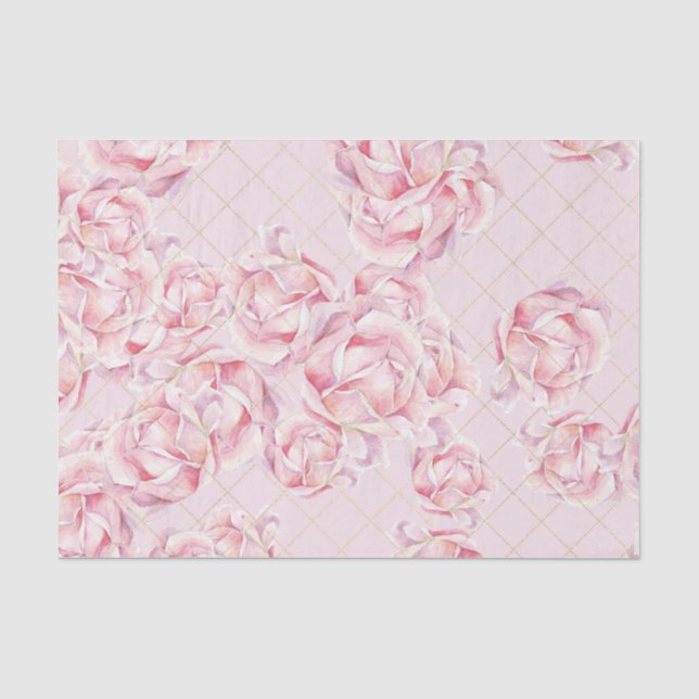 Papel De Seda Flores Rosadas (Diseño 57 Serie Rosa) (Anverso)