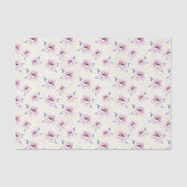 Papel De Seda Flores Rosadas (Diseño 76 Serie Rosa) (Anverso)
