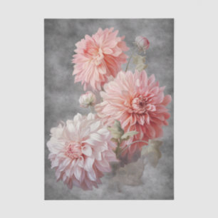 Papel De Seda Flores rosadas flotantes sobre fondo de carbón