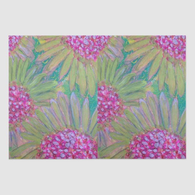 Papel De Seda Flores rosadas grandes (Anverso)