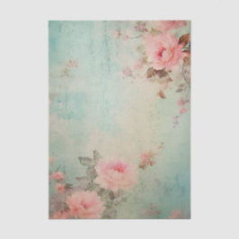 Papel De Seda Flores rosadas grandes y sucias en las esquinas so