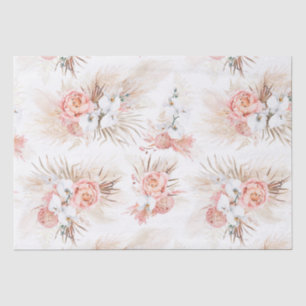 Papel De Seda Flores rosadas Pampas Grass Tropical Bohemians