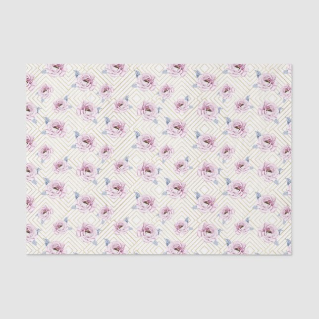 Papel De Seda Flores rosadas (serie 76 de diseño rosa) (Anverso)