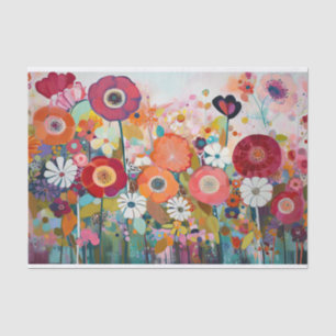 Papel De Seda Flores rosadas turbias abstractas pintura desconch