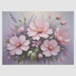 Papel De Seda Flores rosadas y decoupage de lavanda