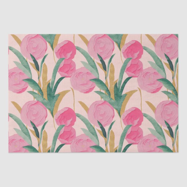 Papel De Seda Flores rosas (Anverso)