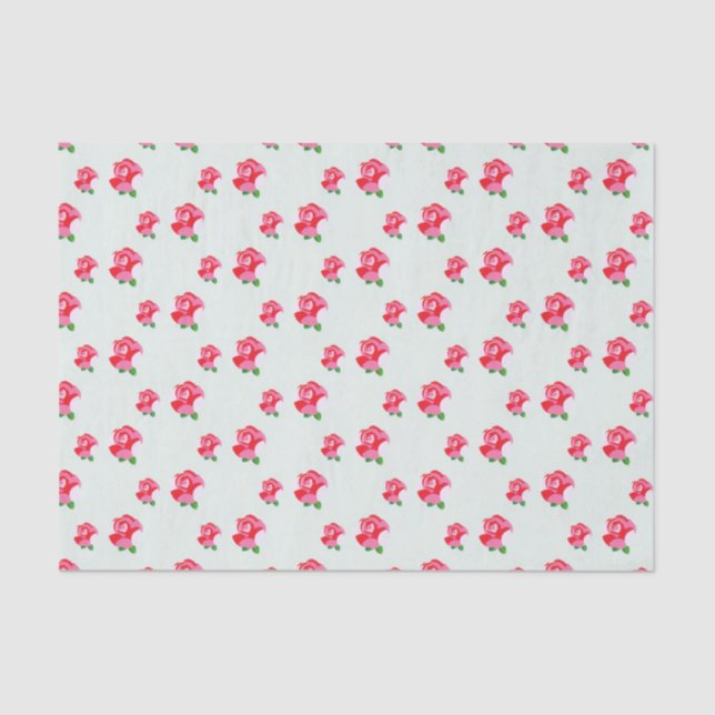 Papel De Seda Flores Rosas Aqua Pink (Anverso)