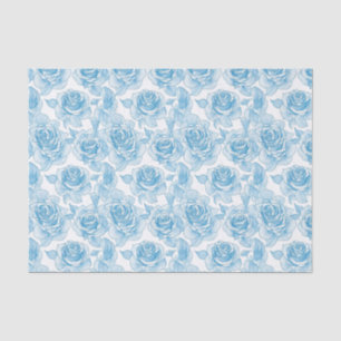 Papel De Seda Flores rosas azules