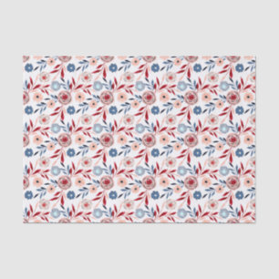 Papel De Seda Flores rosas, azules, estampado floral