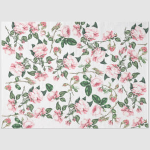 Papel De Seda Flores Rosas Rosebuds Tejido Floral