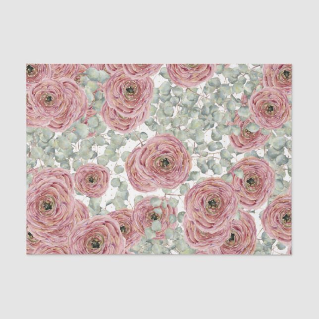 Papel De Seda Flores rosas (serie rosa Design 67) (Anverso)