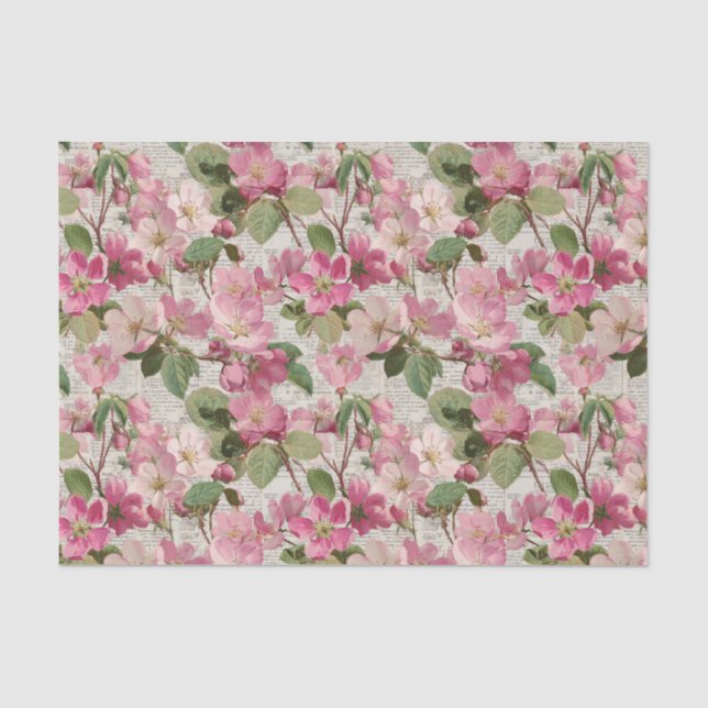 Papel De Seda Flores Rosas Vintage Decoupage (Anverso)