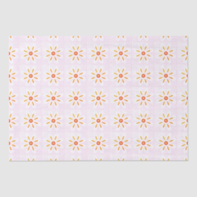 Papel De Seda Flores rosas y amarillas (Anverso)